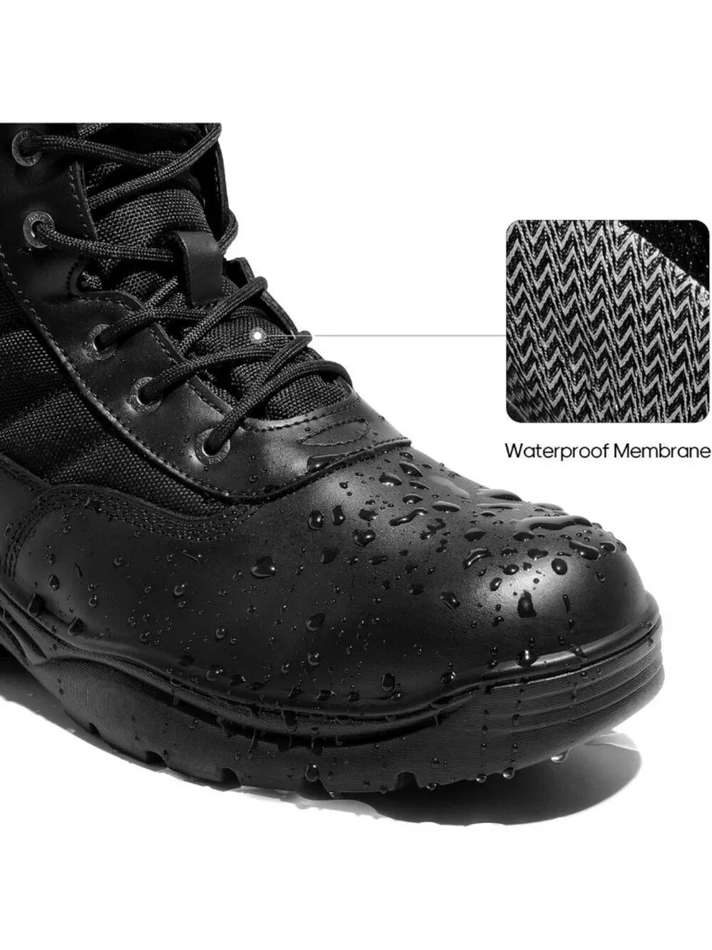 Men's Waterproof Military Work Boots - 6 Inch Tactical Hiking Shoes, Durable